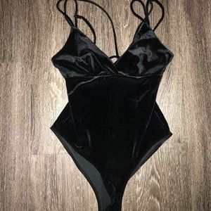 Size Sm Black Velvet Bodysuit